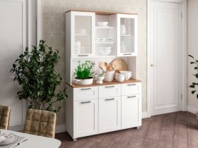 Буфет Катерини (дуб бельмунд/белое дерево) в Агролесе - agroles.mebel-nsk.ru | фото