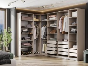 Гардеробная Эккервуд (меланж) в Агролесе - agroles.mebel-nsk.ru | фото