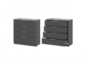 Комод 4 ящика (МДФ) Эккервуд (графит) в Агролесе - agroles.mebel-nsk.ru | фото
