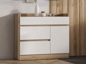 Комод с дверкой Брауни (дуб делано/белый) в Агролесе - agroles.mebel-nsk.ru | фото