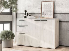 Комод Стандарт-3 NEW (дуб крафт белый) в Агролесе - agroles.mebel-nsk.ru | фото