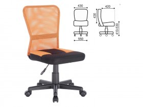 Кресло компактное BRABIX Smart MG-313, без подлокотников, комбинированное, черное/оранжевое в Агролесе - agroles.mebel-nsk.ru | фото