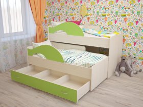 Кровать детская двухуровневая Радуга 80*160 в Агролесе - agroles.mebel-nsk.ru | фото
