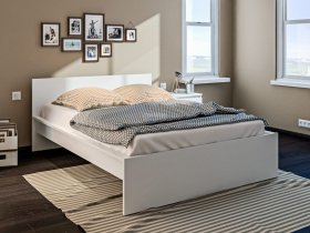 Кровать двуспальная 1,4м Леон СБ-3368 (белый) в Агролесе - agroles.mebel-nsk.ru | фото