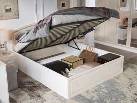 Кровать двуспальная 1,6 м Венеция КРМП-160 с подъемным механизмом в Агролесе - agroles.mebel-nsk.ru | фото