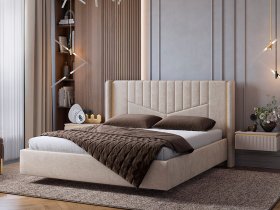 Кровать двуспальная 1,6м Диор (кашемир суфле (велюр)) в Агролесе - agroles.mebel-nsk.ru | фото