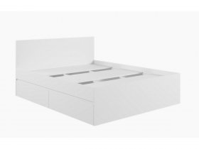 Кровать двуспальная с ящиками 1,6м Мадера-М1600 (белый) в Агролесе - agroles.mebel-nsk.ru | фото
