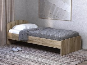 Кровать односпальная 80 с низкой спинкой (дуб крафт серый) в Агролесе - agroles.mebel-nsk.ru | фото