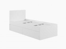 Кровать односпальная с ящиками 0,9м Мадера-М900 (белый) в Агролесе - agroles.mebel-nsk.ru | фото