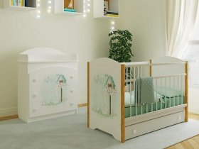 Кроватка детская Полянка в Агролесе - agroles.mebel-nsk.ru | фото