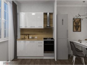 Кухонный гарнитур МДФ Выгодно и точка 1,5 м (белый глянец) в Агролесе - agroles.mebel-nsk.ru | фото