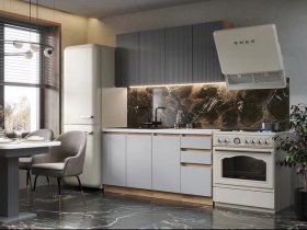Кухонный гарнитур Ника 1,6 м (графит/серый софт) в Агролесе - agroles.mebel-nsk.ru | фото