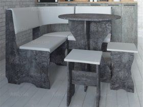 Кухонный уголок Лотос  (цемент темный к/з White) в Агролесе - agroles.mebel-nsk.ru | фото