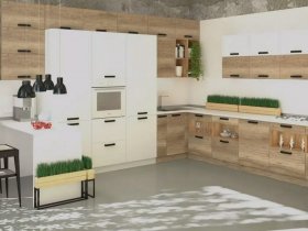 Модульная кухня Фиджи 2,3м (крафт) в Агролесе - agroles.mebel-nsk.ru | фото