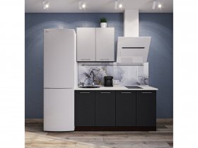 Модульная кухня Классика (белый глянец/черный) в Агролесе - agroles.mebel-nsk.ru | фото