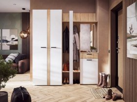 Модульная прихожая Санса (дуб сонома/белый) в Агролесе - agroles.mebel-nsk.ru | фото