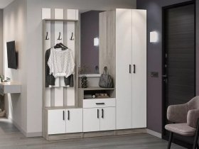 Модульная прихожая Вега (дуб крафт серый/белый) в Агролесе - agroles.mebel-nsk.ru | фото