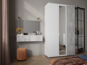 Модульная спальня Ливерпуль (белый/бетон светлый) в Агролесе - agroles.mebel-nsk.ru | фото