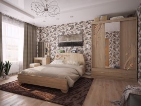Модульная спальня Виктория-1 (дуб сонома) в Агролесе - agroles.mebel-nsk.ru | фото