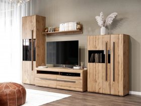 Модульная стенка Ницца (дуб вотан) в Агролесе - agroles.mebel-nsk.ru | фото