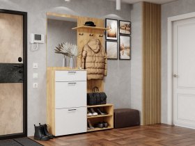 Прихожая Монтана (дуб крафт золотой/белый) в Агролесе - agroles.mebel-nsk.ru | фото