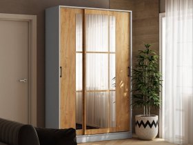 Шкаф-купе 1,4м «Стиль-2» (белый/дуб крафт золотой) в Агролесе - agroles.mebel-nsk.ru | фото