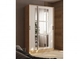Шкаф-купе 1,4м «Стиль-2» (дуб крафт золотой/кашемир) в Агролесе - agroles.mebel-nsk.ru | фото