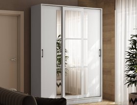Шкаф-купе 1,6м «Стиль-2» (белый) в Агролесе - agroles.mebel-nsk.ru | фото