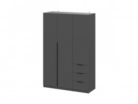 Шкаф трехстворчатый с ящиками ШК-22 (графит) в Агролесе - agroles.mebel-nsk.ru | фото