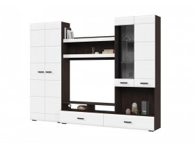 Стенка ГС-01 Либерти (венге/белый глянец) в Агролесе - agroles.mebel-nsk.ru | фото