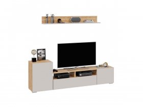 Стенка «Сильвия» (дуб крафт золотой/кашемир) в Агролесе - agroles.mebel-nsk.ru | фото