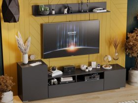 Стенка «Сильвия» (графит серый) в Агролесе - agroles.mebel-nsk.ru | фото