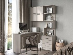 Стол компьютерный №1 Брауни левый (кашемир) в Агролесе - agroles.mebel-nsk.ru | фото