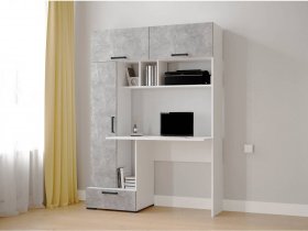 Стол письменный «Квартет-11» (белый/ателье светлое) в Агролесе - agroles.mebel-nsk.ru | фото