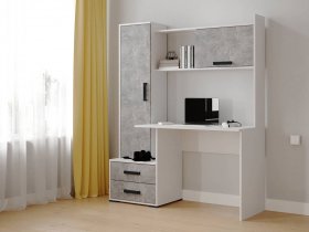 Стол письменный «Квартет-9» (белый/ателье светлое) в Агролесе - agroles.mebel-nsk.ru | фото