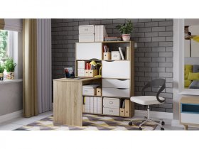 Стол письменный тип 7 (дуб сонома/белый ясень) в Агролесе - agroles.mebel-nsk.ru | фото