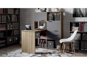 Стол письменный тип 7 (дуб сонома/графит серый) в Агролесе - agroles.mebel-nsk.ru | фото