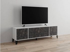 Тумба под ТВ Парус-10 (белый/мальта грей) в Агролесе - agroles.mebel-nsk.ru | фото