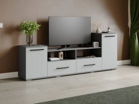 Тумба под ТВ Парус-2 (графит серый/серый камень) в Агролесе - agroles.mebel-nsk.ru | фото