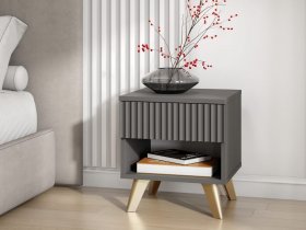 Тумба прикроватная Эккервуд (графит) в Агролесе - agroles.mebel-nsk.ru | фото